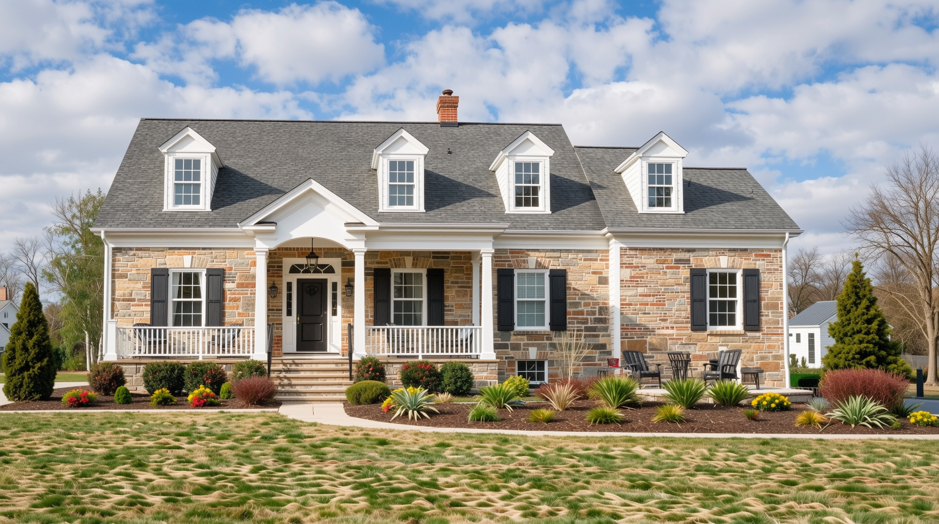 일반 농촌 주택의 전형적인 정식 주거용 건축물 이미지