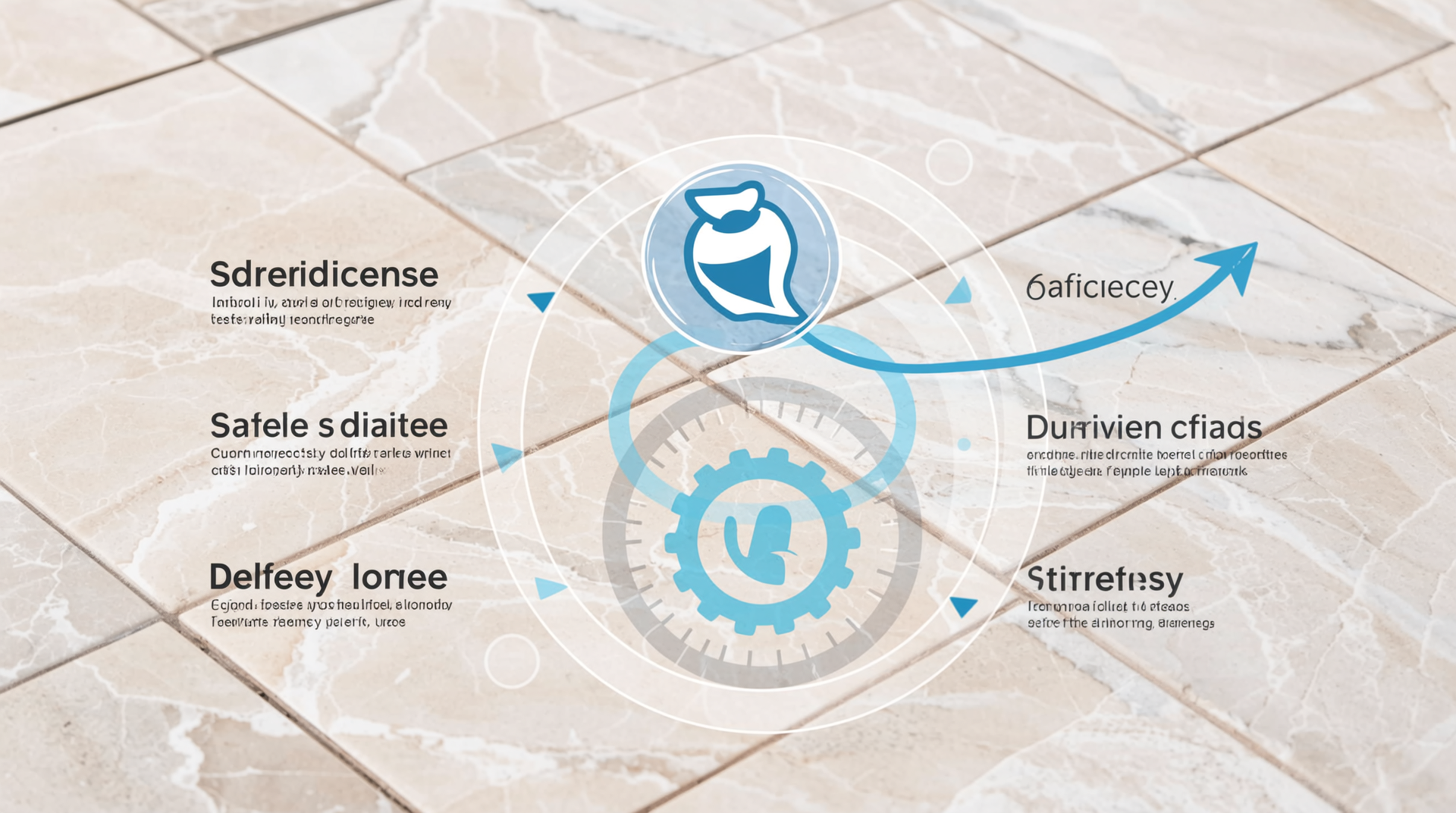미끄럼 저항 지수, 내구성 기준, 안전 인증의 삼위일체를 나타내는 인포그래픽
