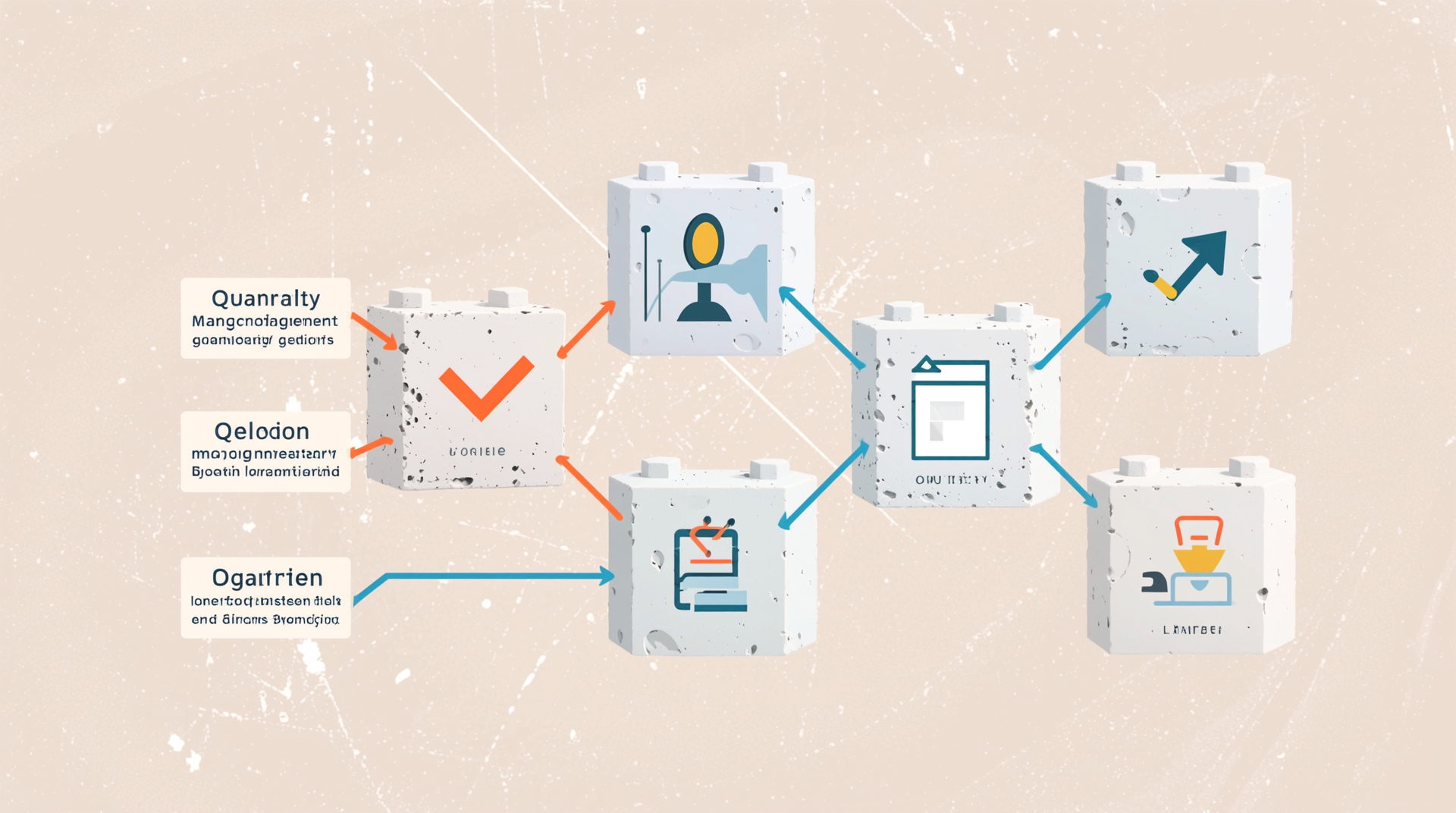 콘크리트 블록 인증 절차와 품질관리 기준의 연계 및 시너지 효과를 보여주는 인포그래픽