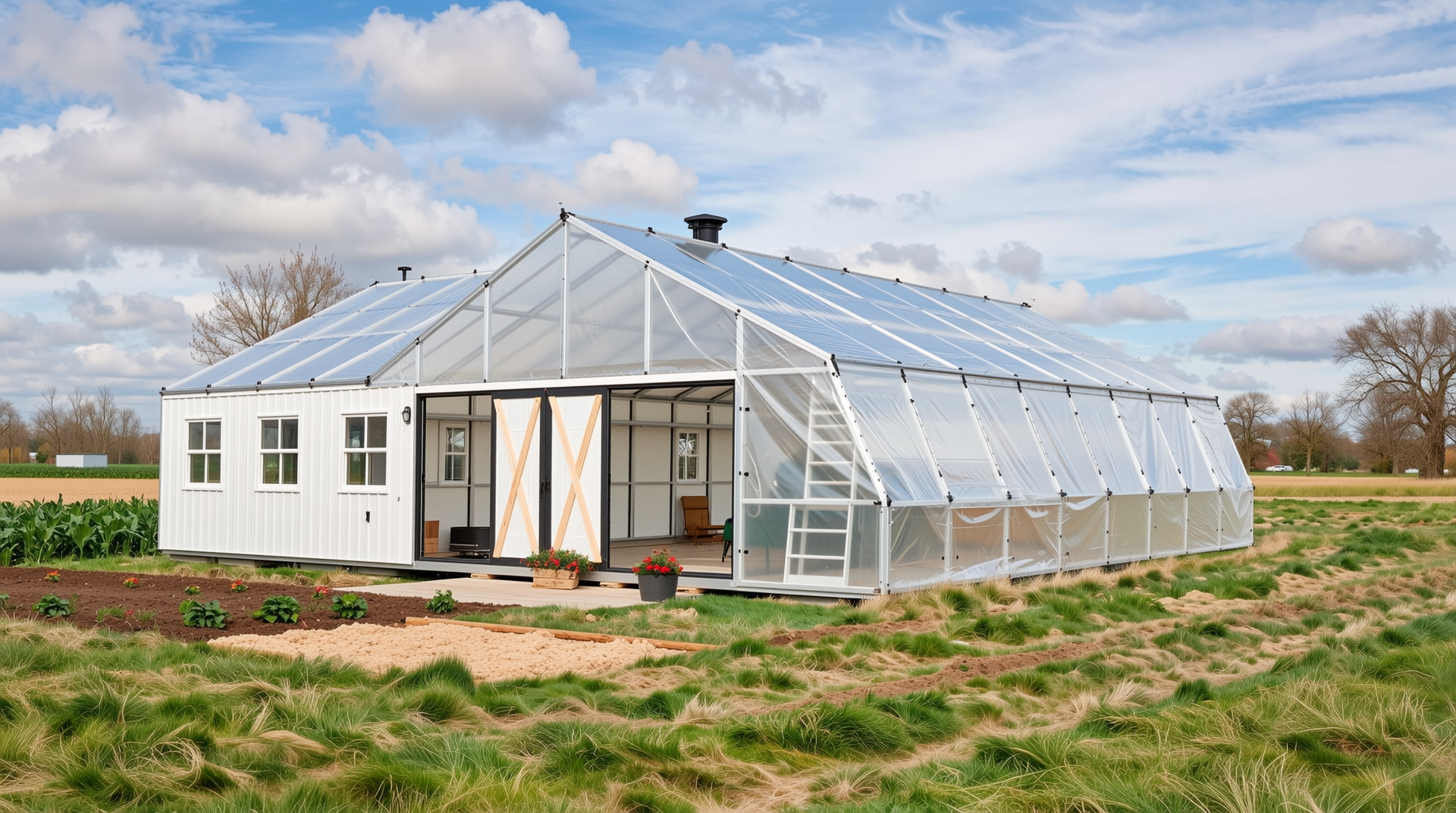 샌드위치패널 및 신소재를 활용한 경량 조립식 농막의 실사 이미지