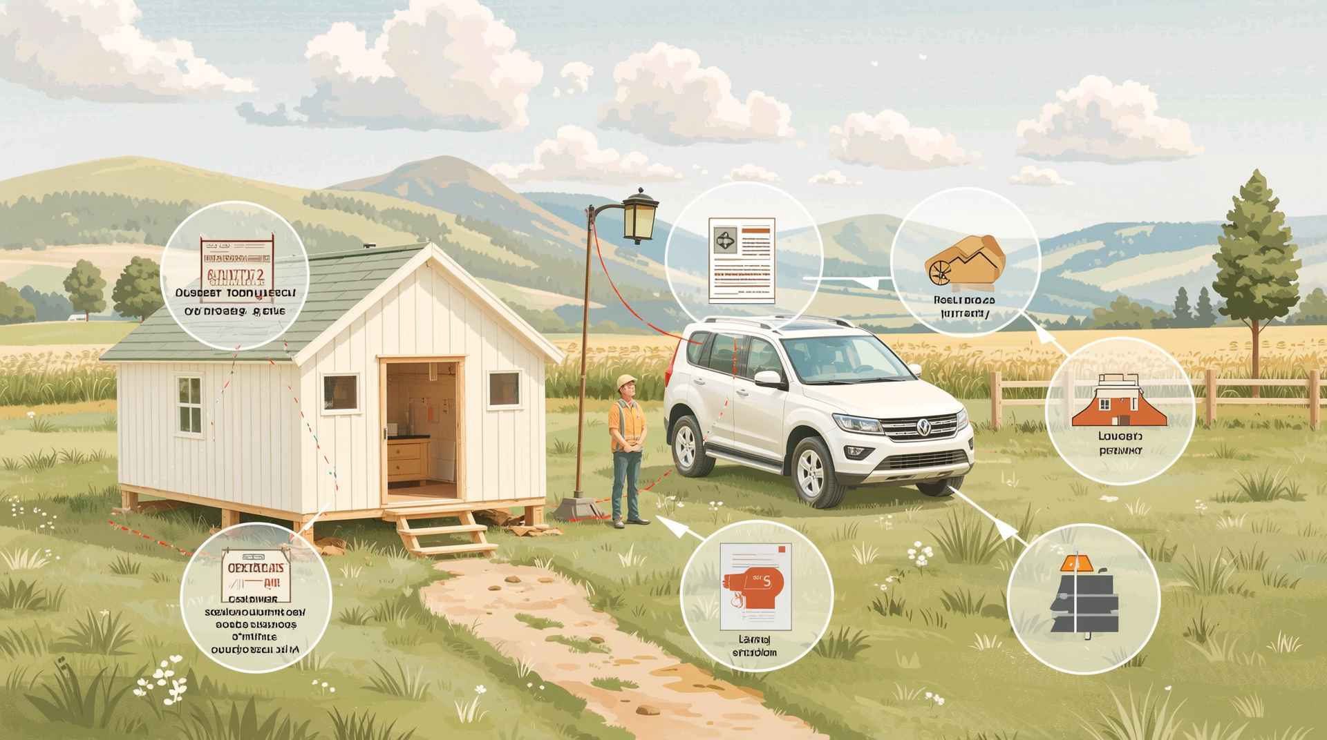 농막 합법 설치 절차를 단계별로 보여주는 인포그래픽 스타일 이미지