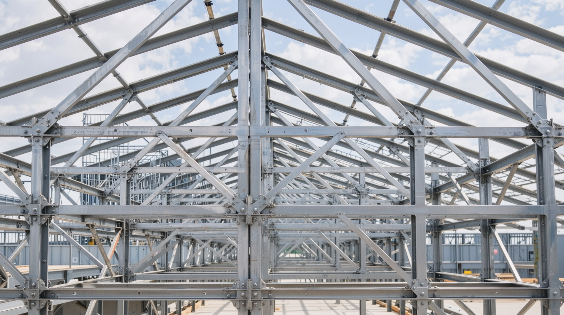 확장성과 내진 풍하중 대비를 위한 모듈형 철골 구조와 접합부 상세 이미지