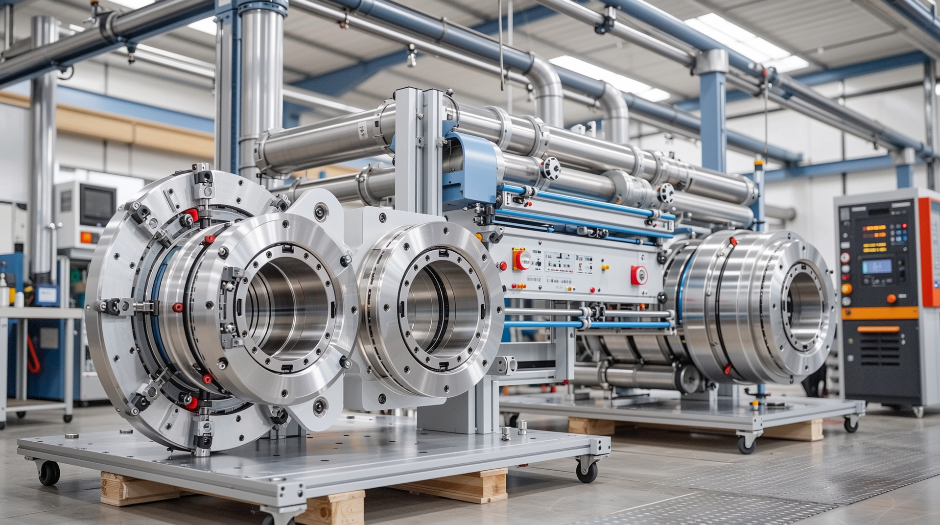 최신 기술이 적용된 모듈화 설계와 위치 조절 기능을 갖춘 첨단 앵글 브라켓 제조 공정과 합금 코팅 장비 이미지