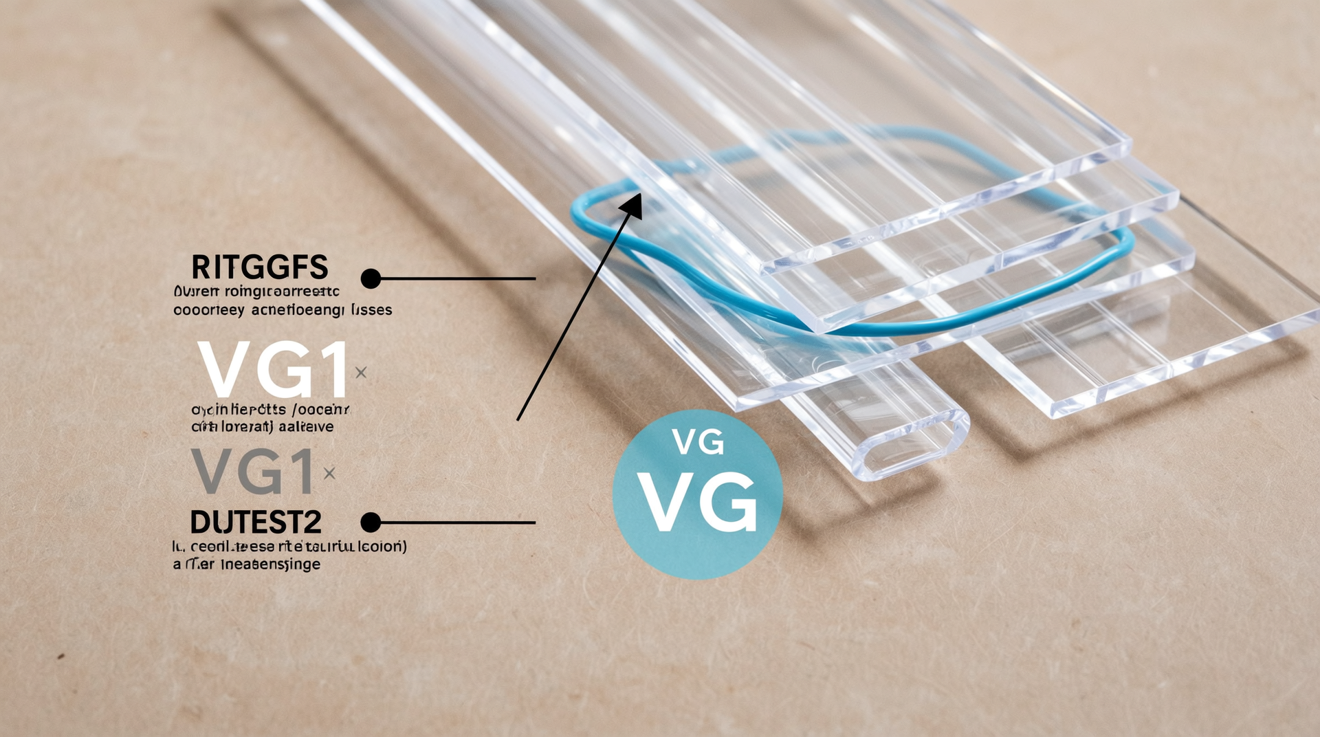 경질 및 연질 PVC 자재와 VG1, VG2 규격의 차이점과 적용용도를 나타내는 비교 이미지