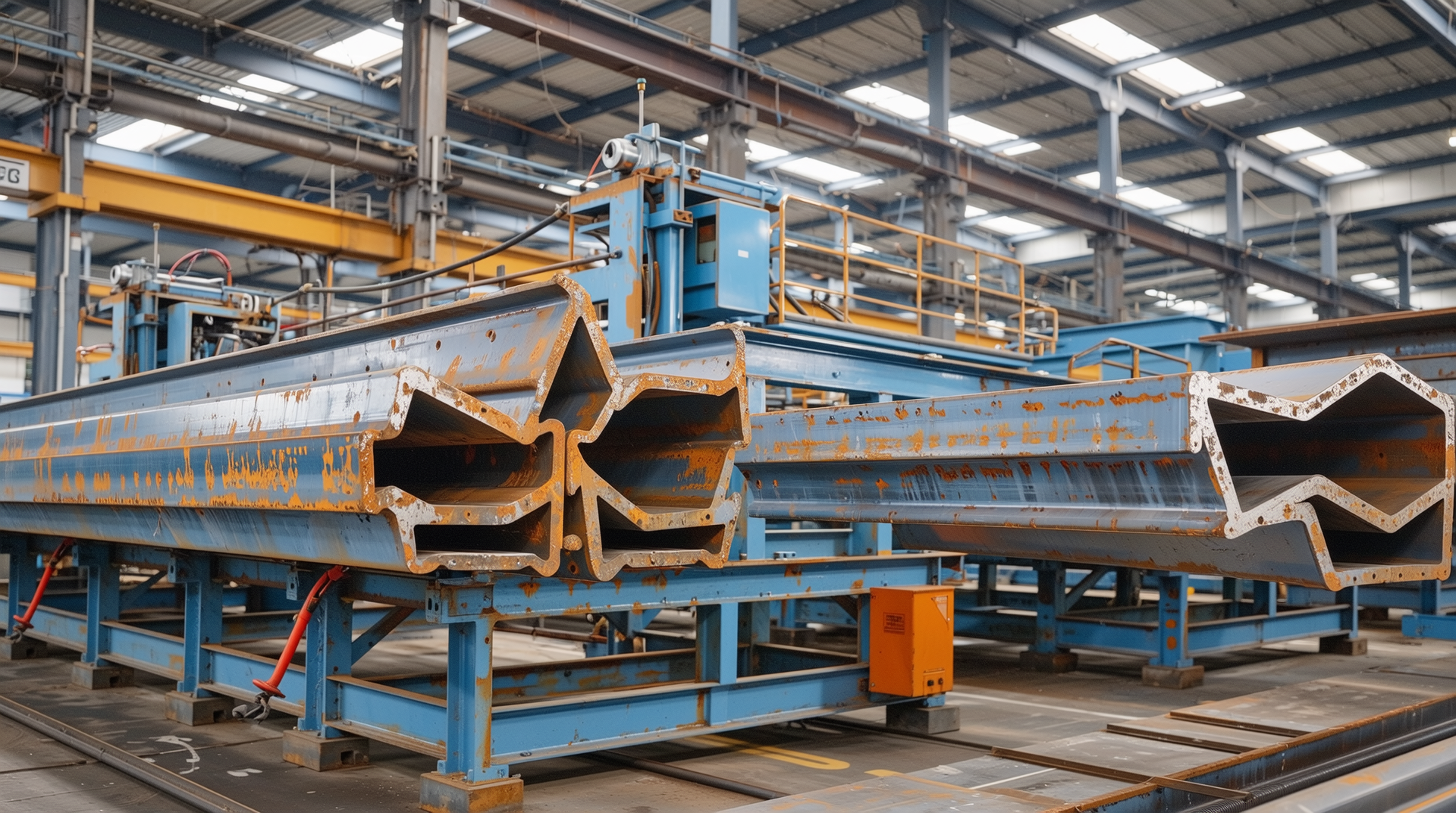 친환경 공정을 강조하는 현대적인 철강 제조 공장 풍경