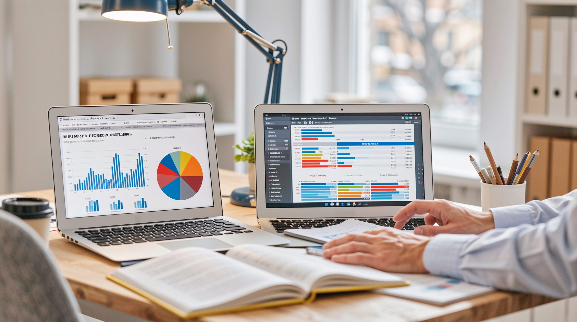 철근 구매를 위한 가격 변동 관리와 계약 전략을 논의하는 현대적 사무실 장면