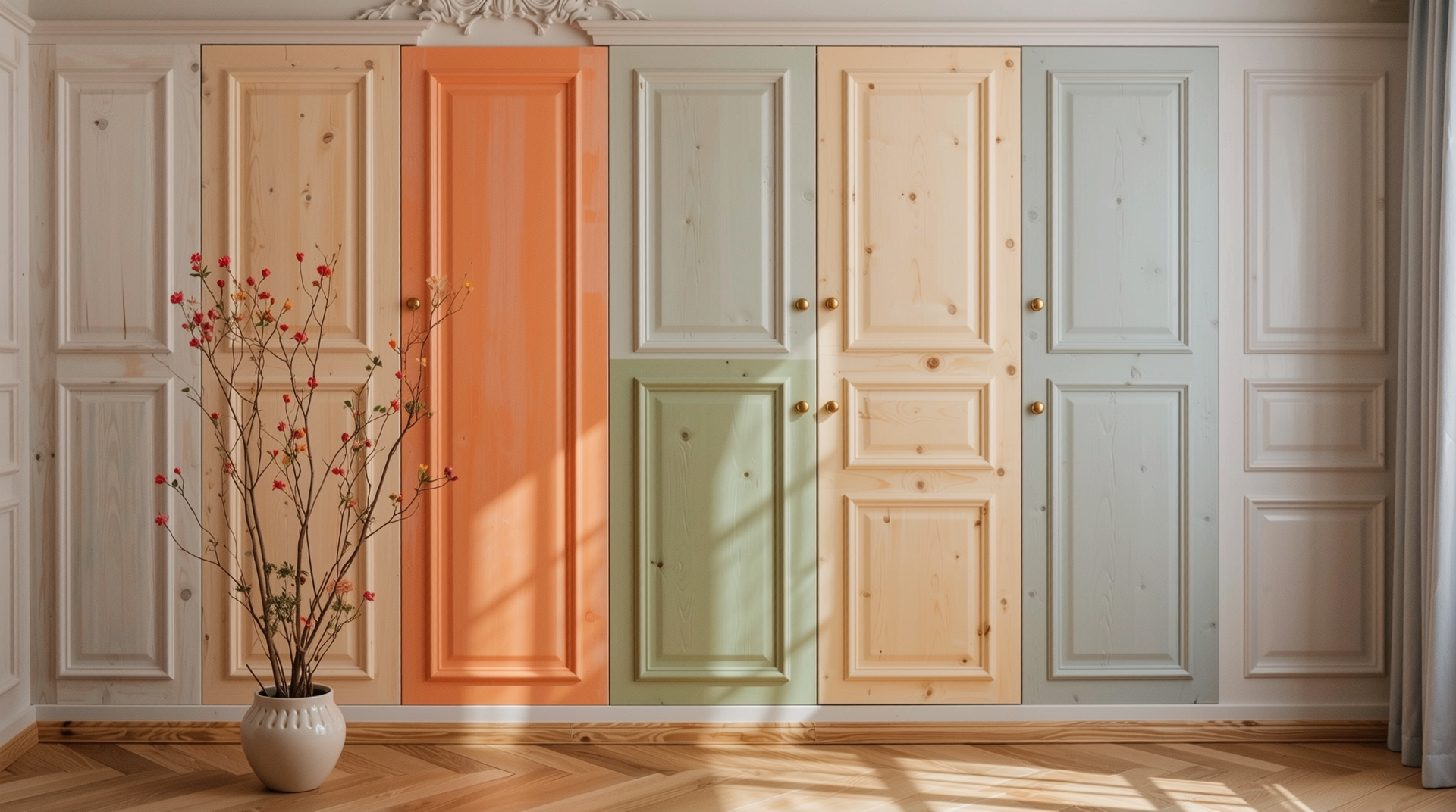 미니멀, 모던, 내추럴, 클래식 스타일의 다양한 마감재가 적용된 색상별 MDF 디자인 아이디어 이미지