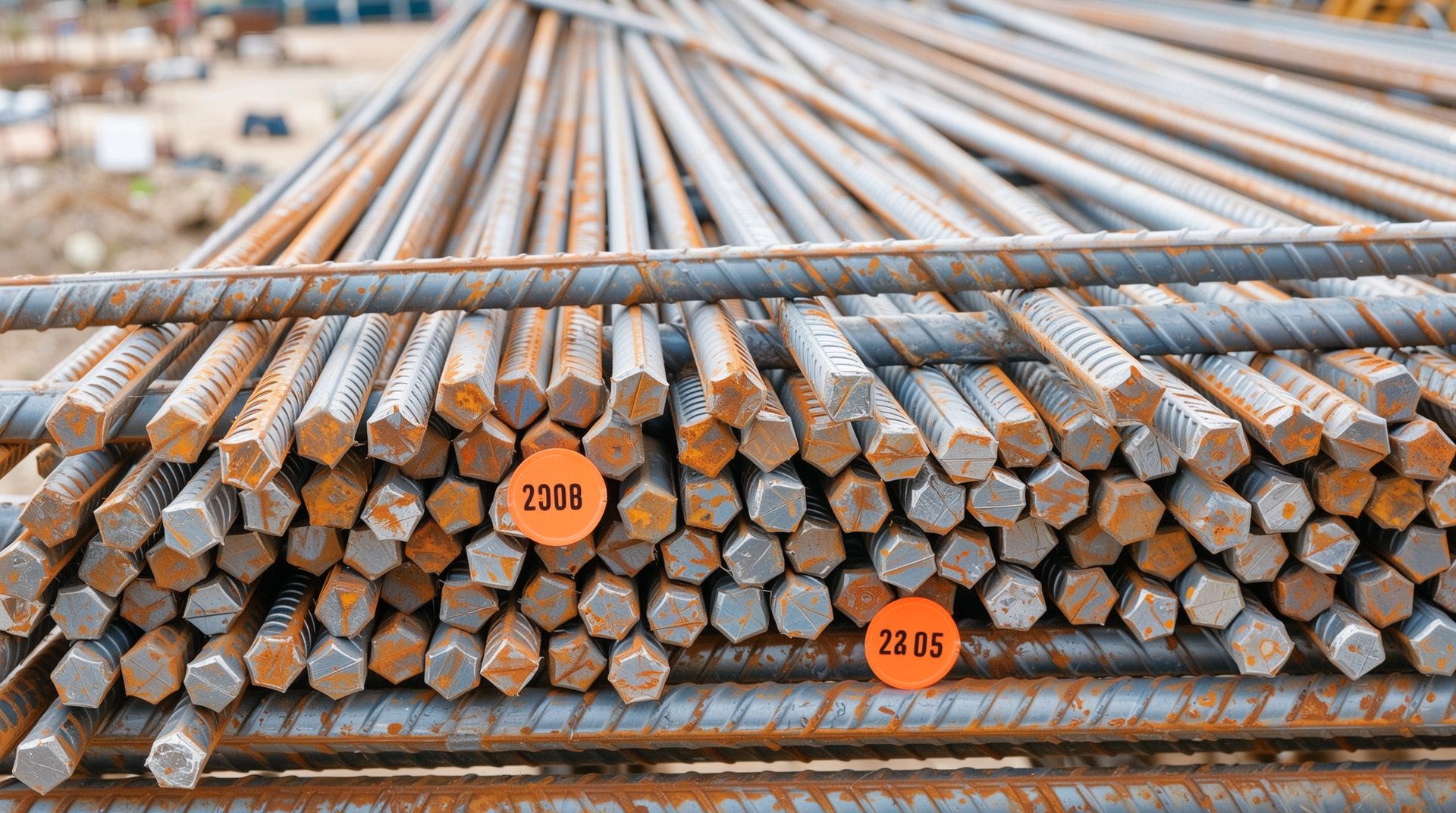 2025년 철근 단가와 가격 동향을 나타내는 철근 더미 이미지