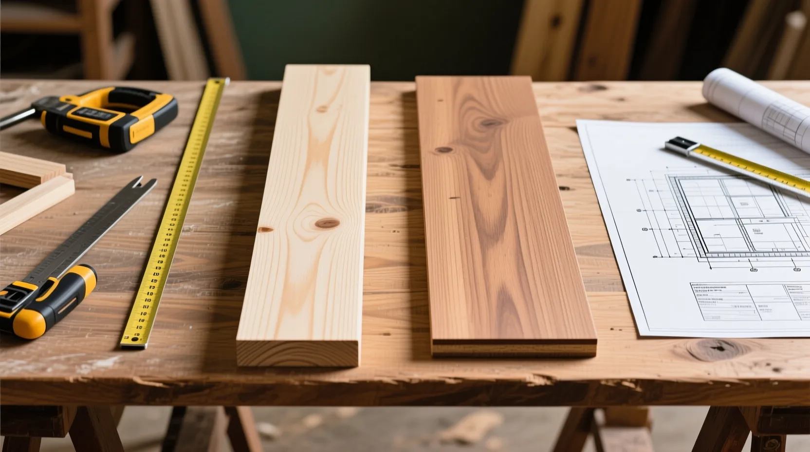 방부목과 집성목의 강도와 습기 저항성 비교 이미지