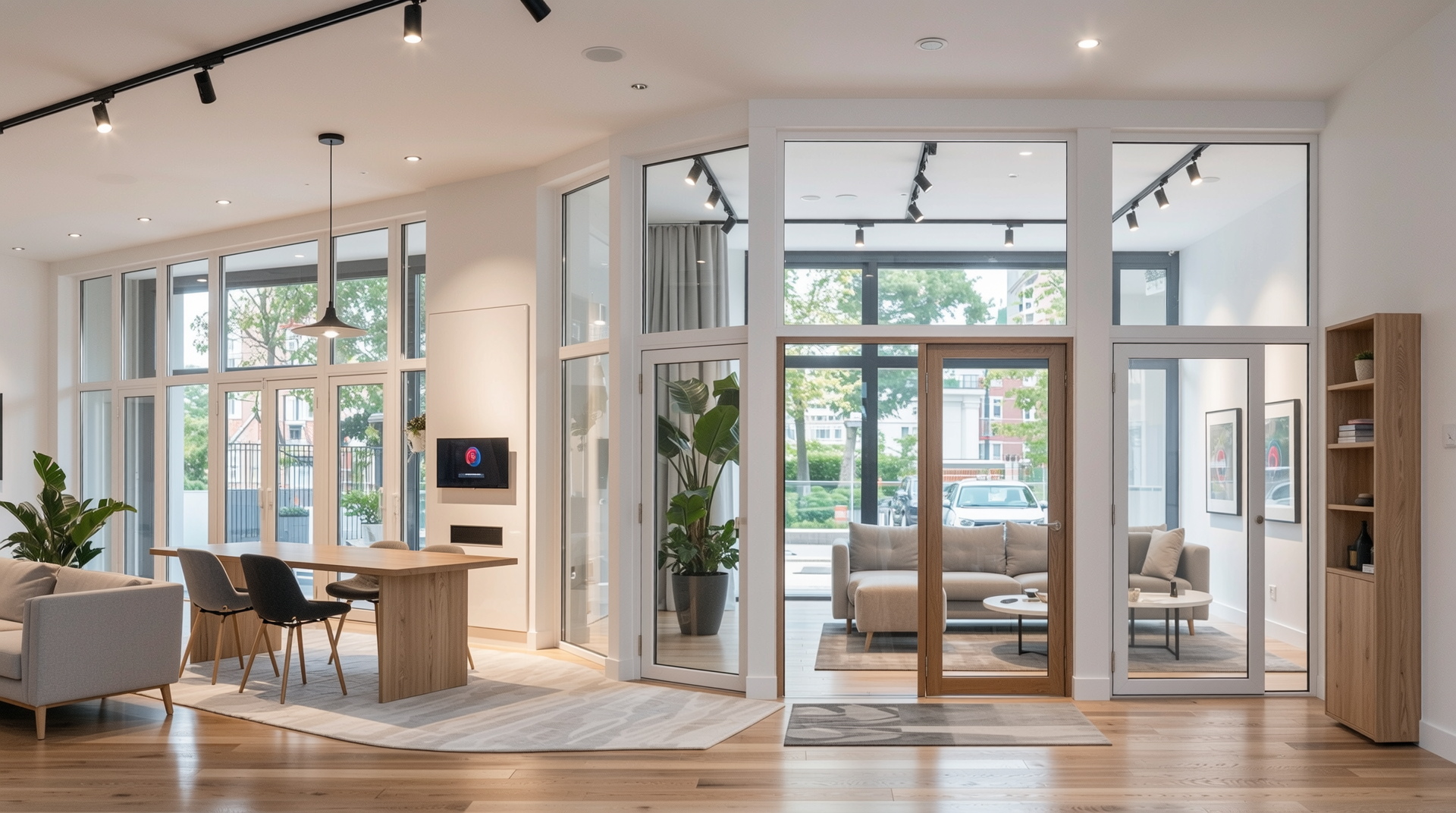 다양한 창호와 최신 스마트 글래스 기술 소개 전시장