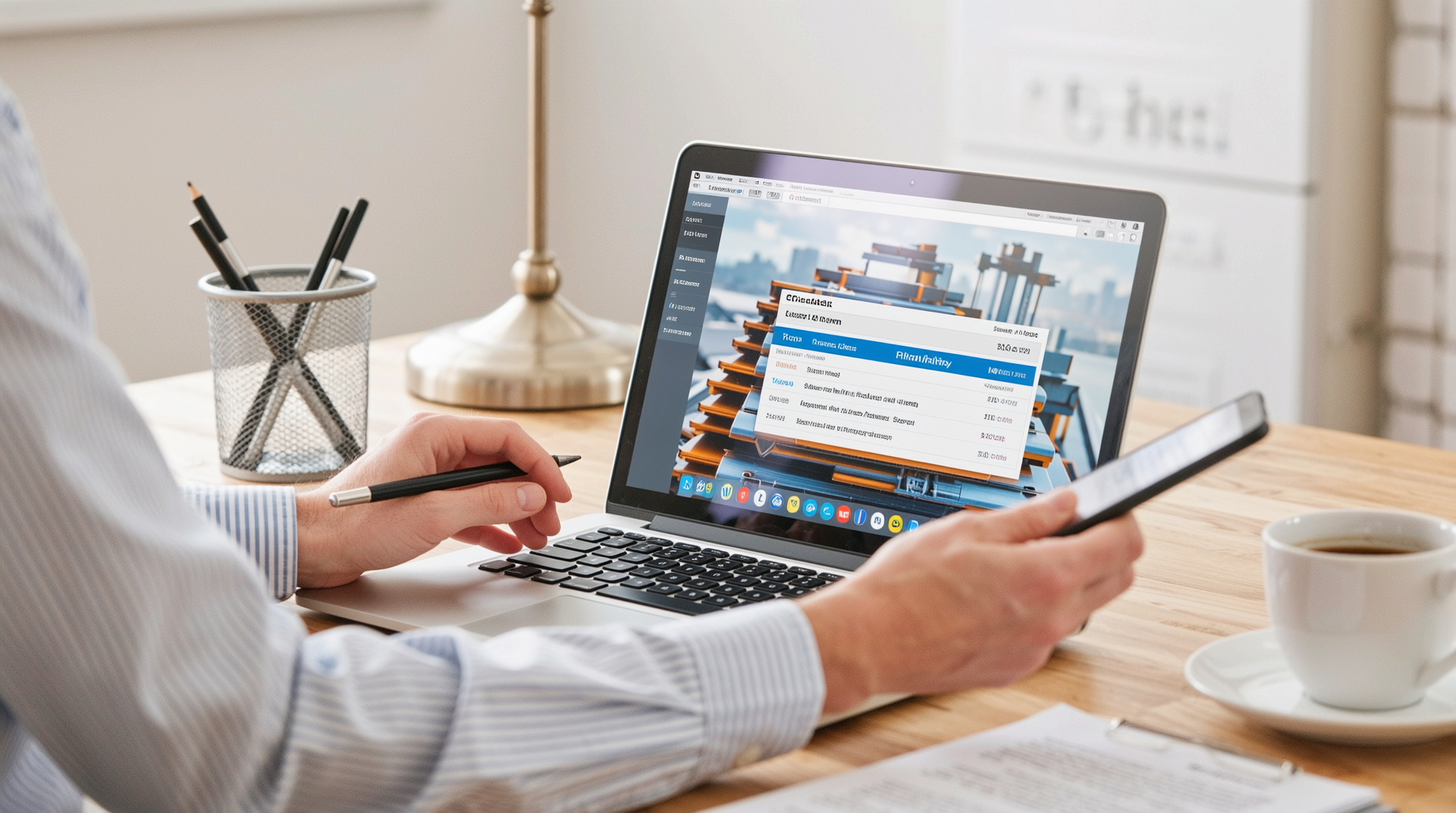 맞춤형 견적 요청과 최신 단가 정보를 구독하는 구매자 장면