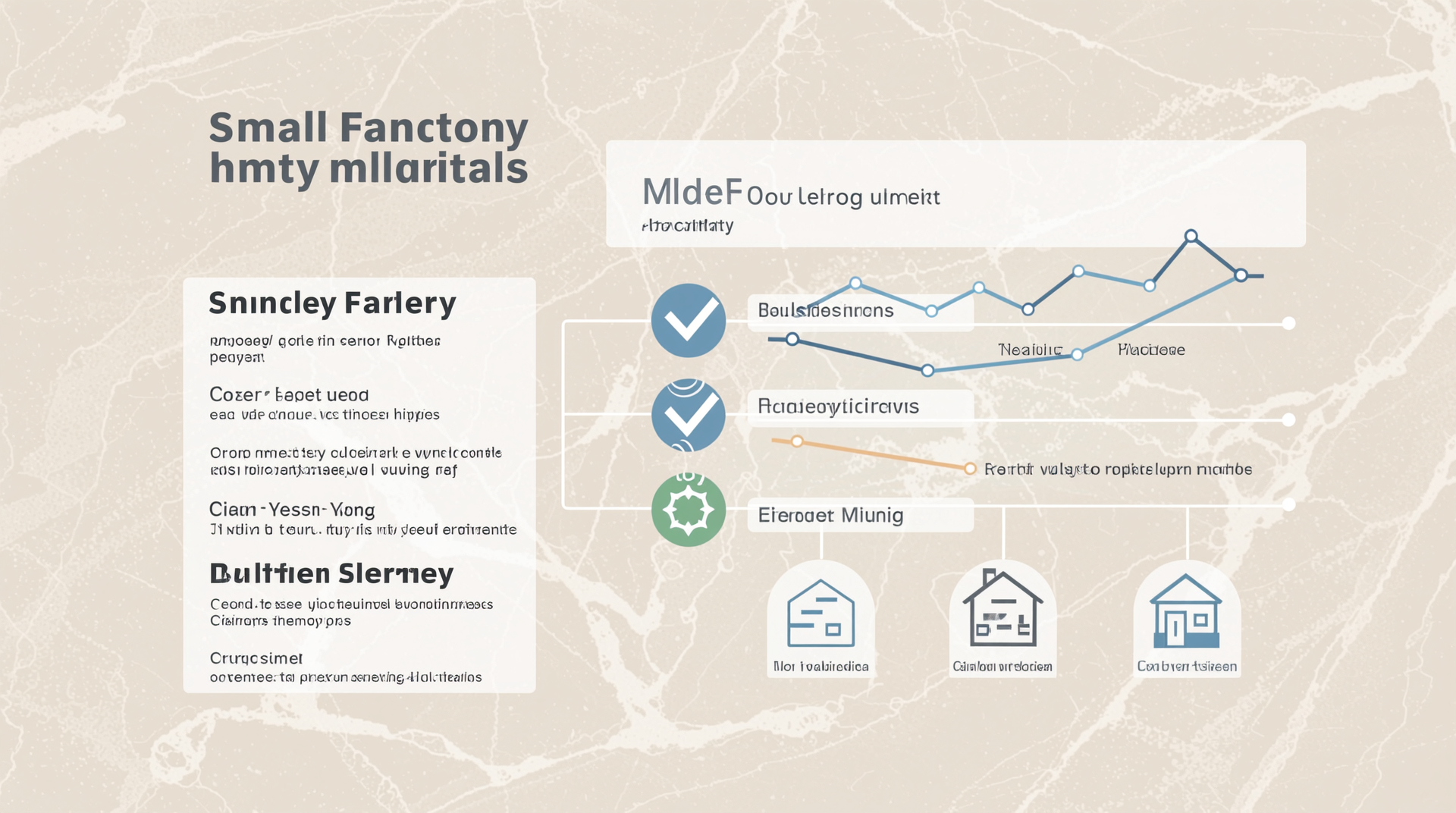 소규모 공장 자재 선택 기준을 보여주는 인포그래픽 테이블 이미지