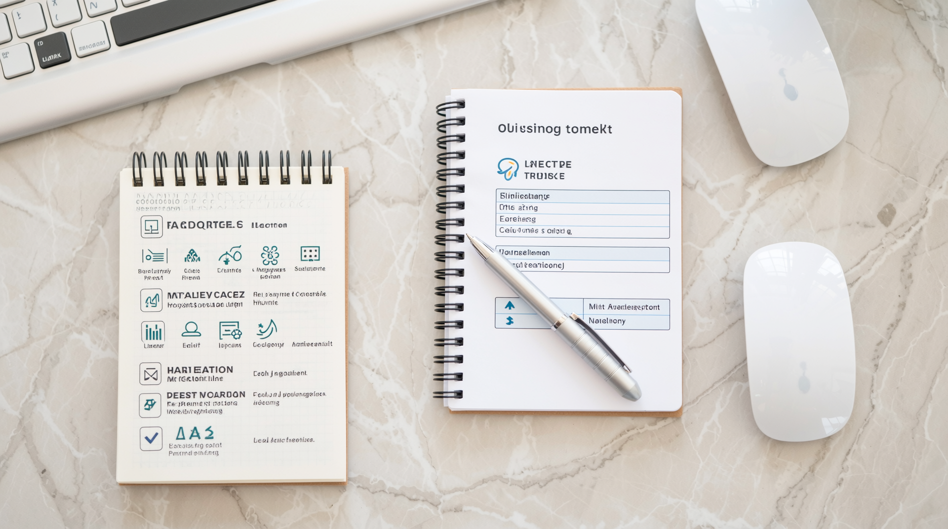 리모델링 자재 선택 체크리스트가 잘 정리된 책상 위 모습