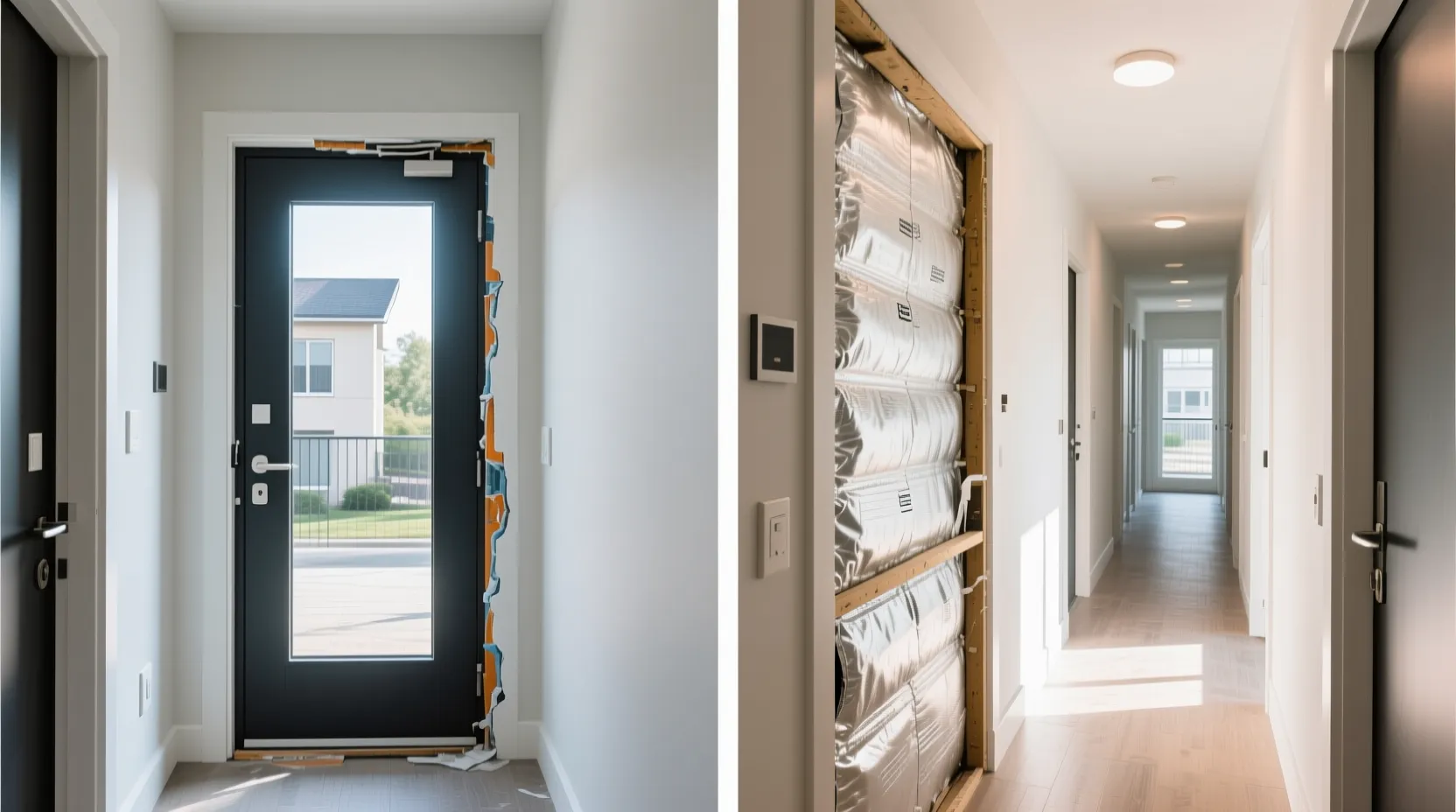 아파트 현관문 교체 전후 비교 이미지