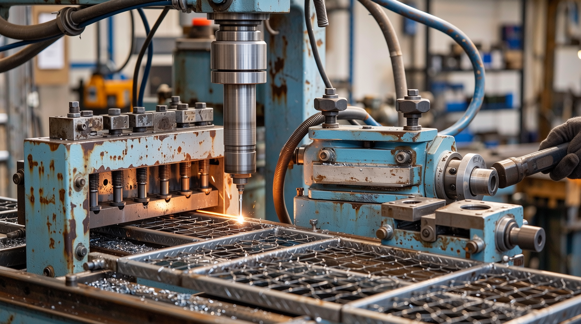 스틸 그레이팅 제조공정과 용융아연도금 작업 현장