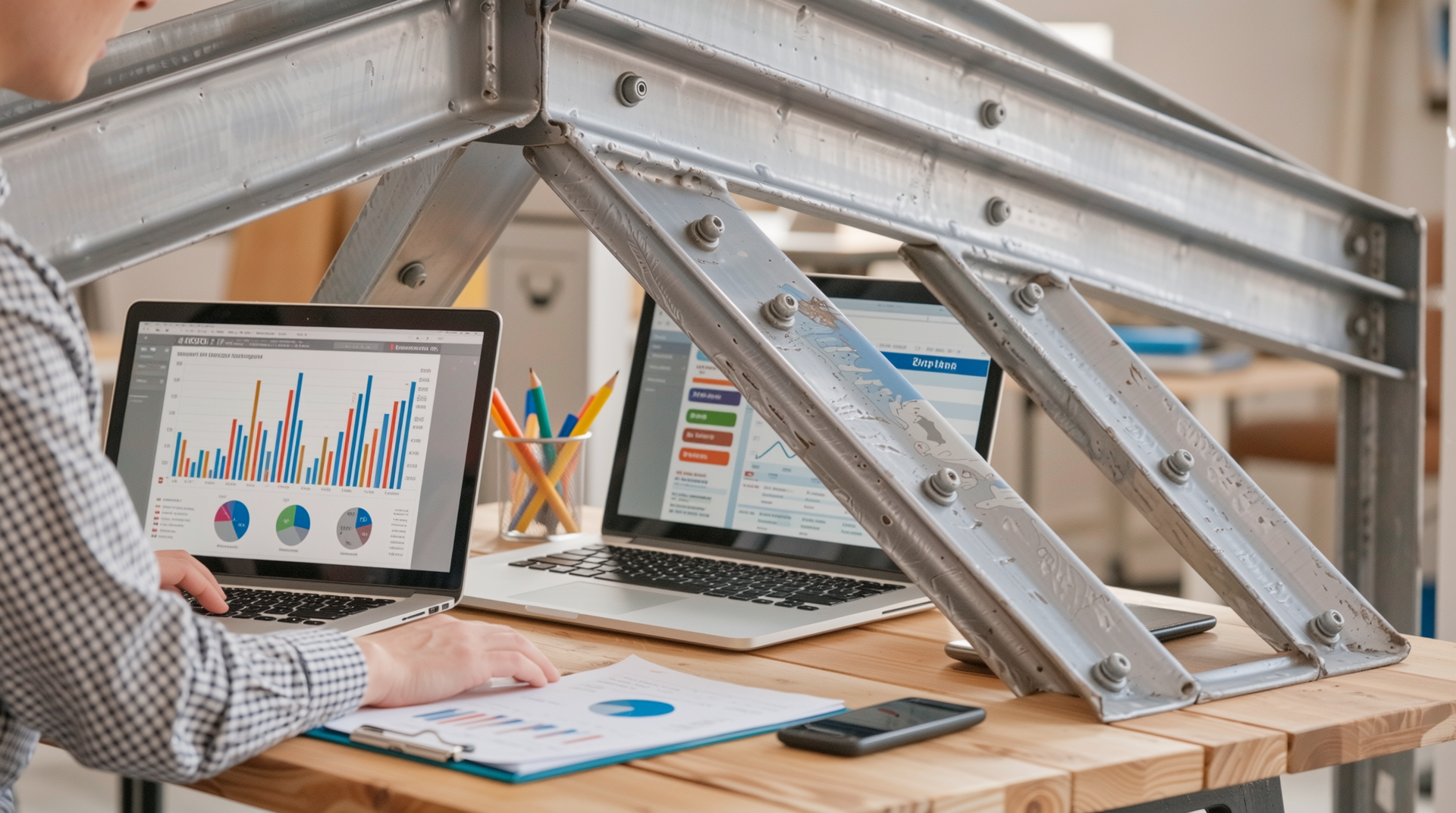 중소기업용 C형강 단가비교와 구매 전략을 검토하는 중소기업 대표