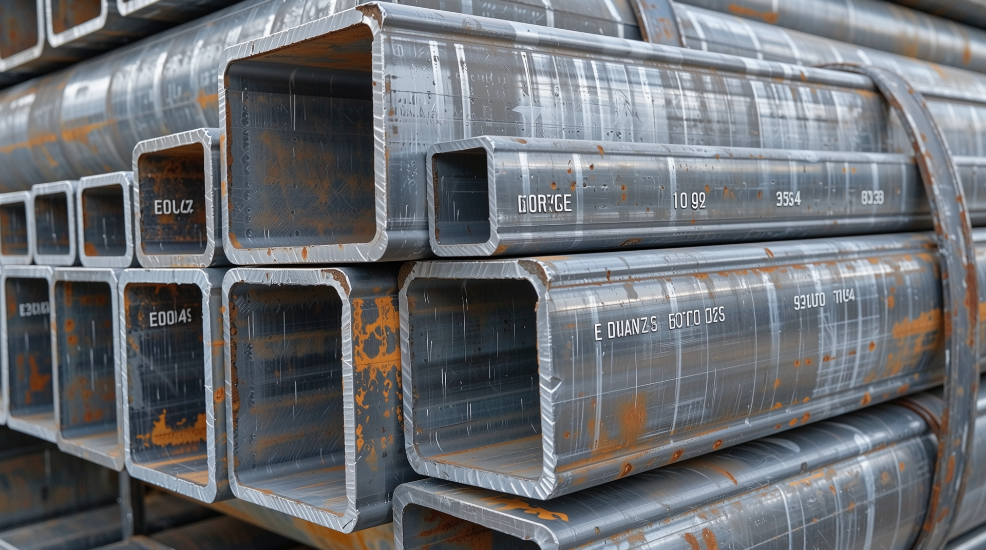 아연각관의 규격과 두께를 보여주는 상세 규격 인포그래픽 이미지