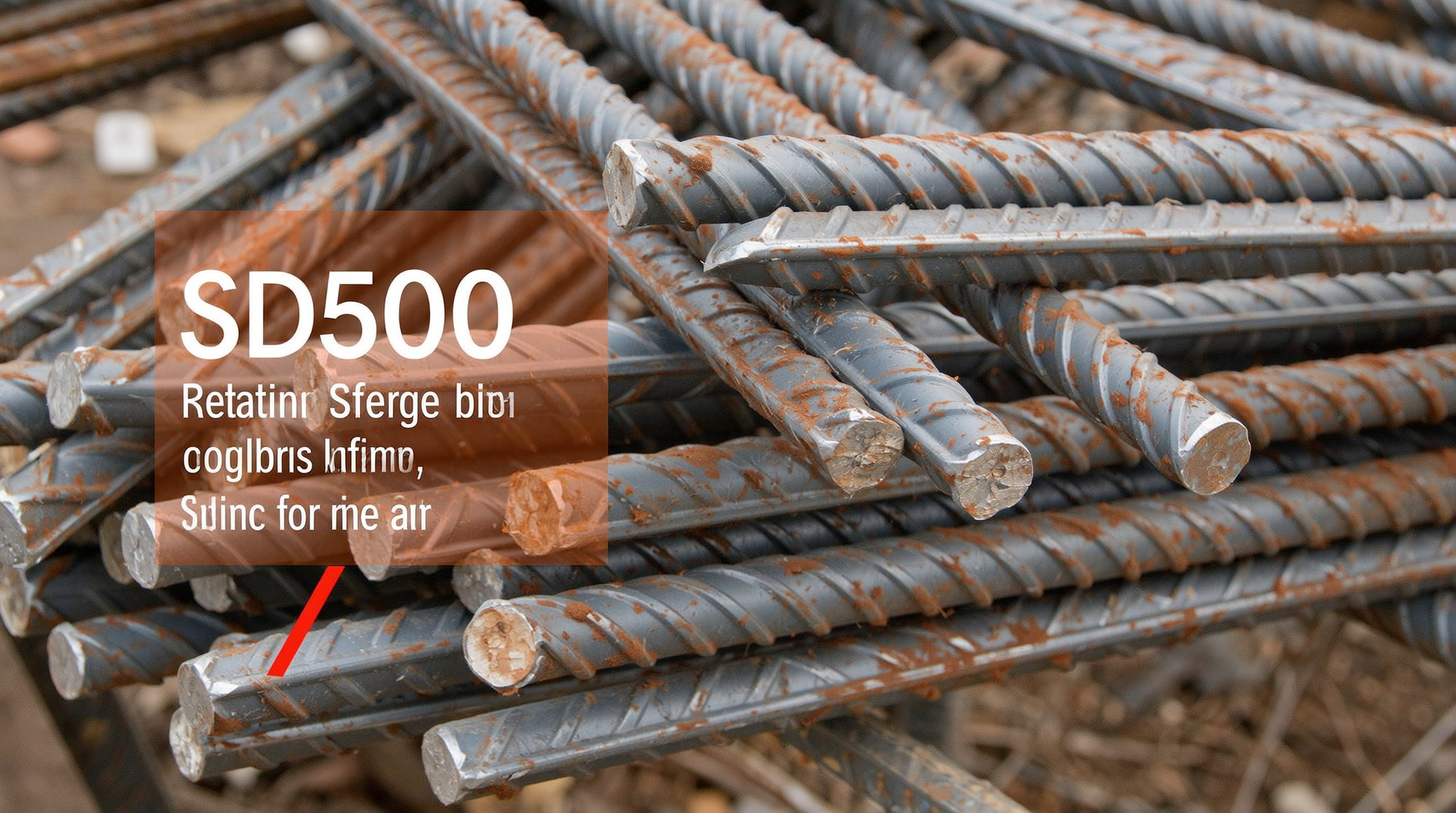 내진 및 고층 구조물용 SD500 철근과 SD400 대비 약 3퍼센트 높은 가격을 강조한 이미지