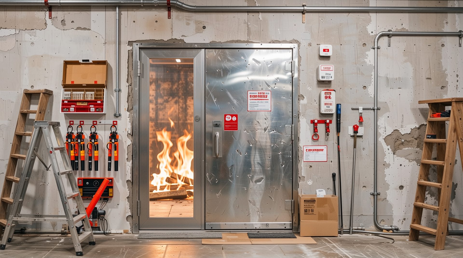 실제 방화문 시공 사례와 비용 구성 설명 이미지